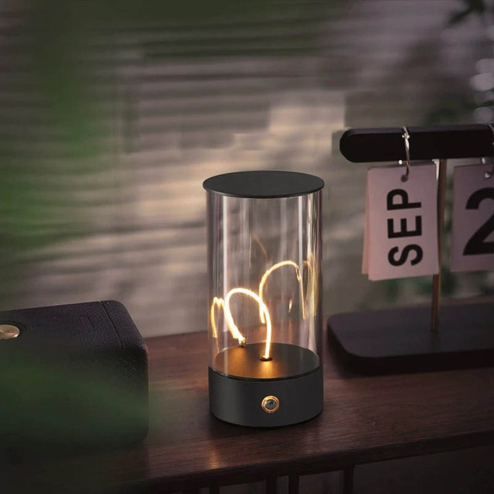 Cordless Rechargeable Desk Lamp - Small Magnetic Touch Control Table Lamp with 3 Color Ambient Light-1