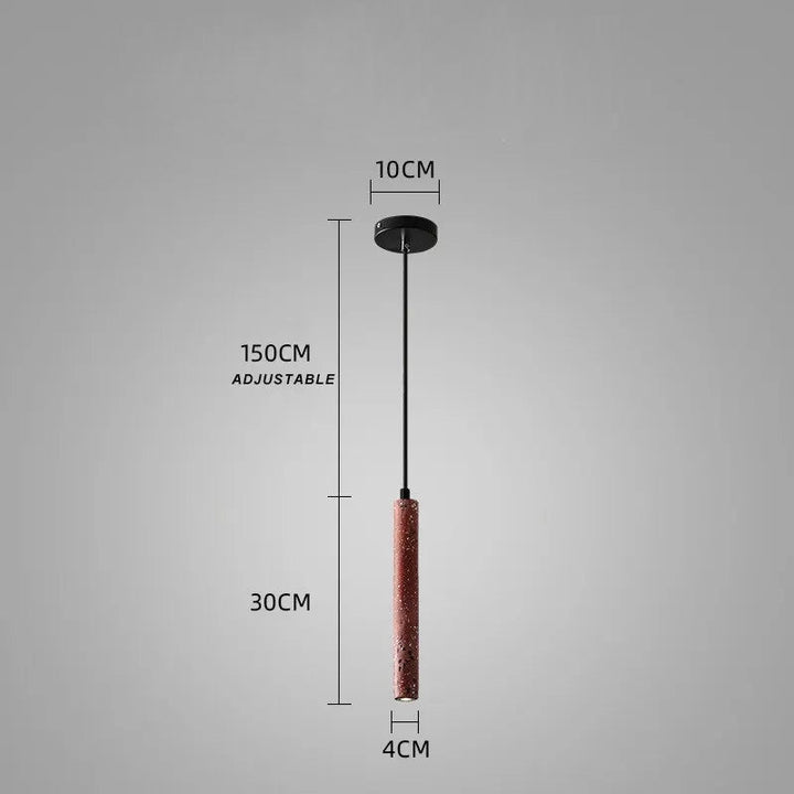 BETON modern concrete pendant light slim cylinder 30cm with 150cm hanging wire