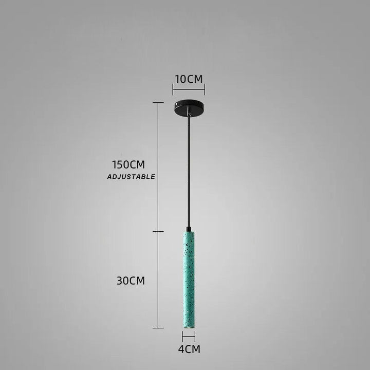 BETON Nordic pendant lamp in turquoise cement terrazzo 30cm with adjustable cable