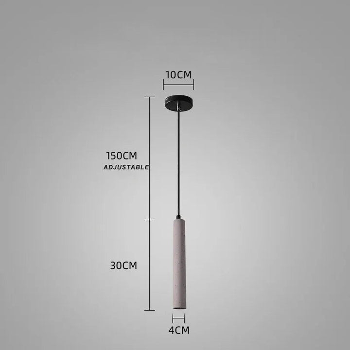 BETON modern concrete pendant light slim cylinder 30cm with 150cm hanging wire