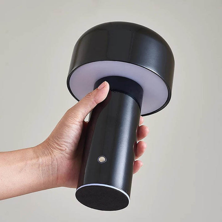 Black Cordless Mushroom Lamp USB Rechargeable for uk homes, gardens and camp sites