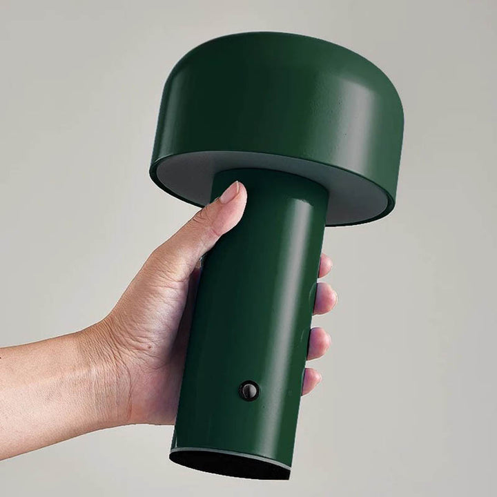 Green Cordless Mushroom Lamp USB Rechargeable for uk homes, gardens and camp sites