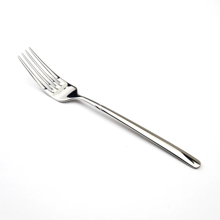 Silver fork on a white background
