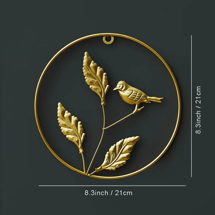 Polished metal Ginkgo leaf wall art by Nordic Essentials, measuring 21cm, ideal for modern home decor.ver3