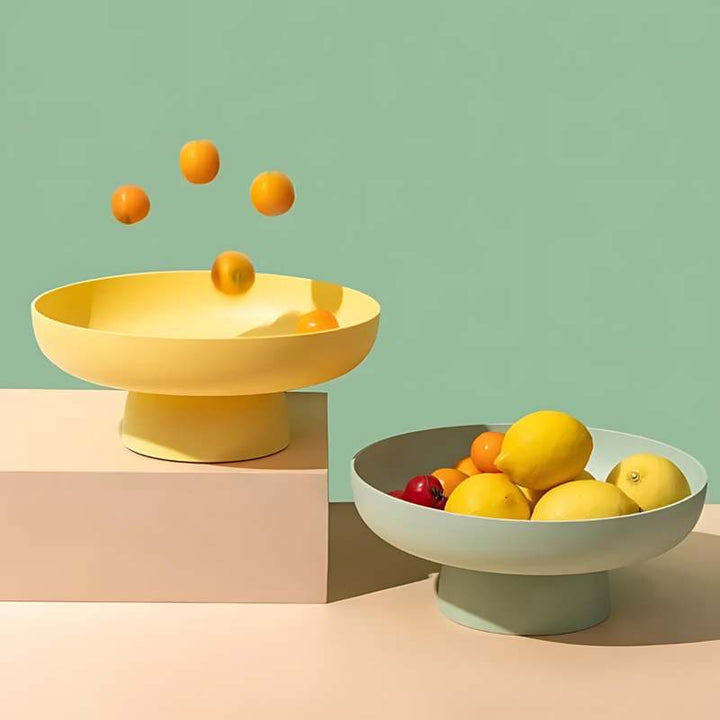 Pair of Elegant Scandinavian Fruit Bowls, PP, 26×11cm, pedestal design for serving fruit on dining table