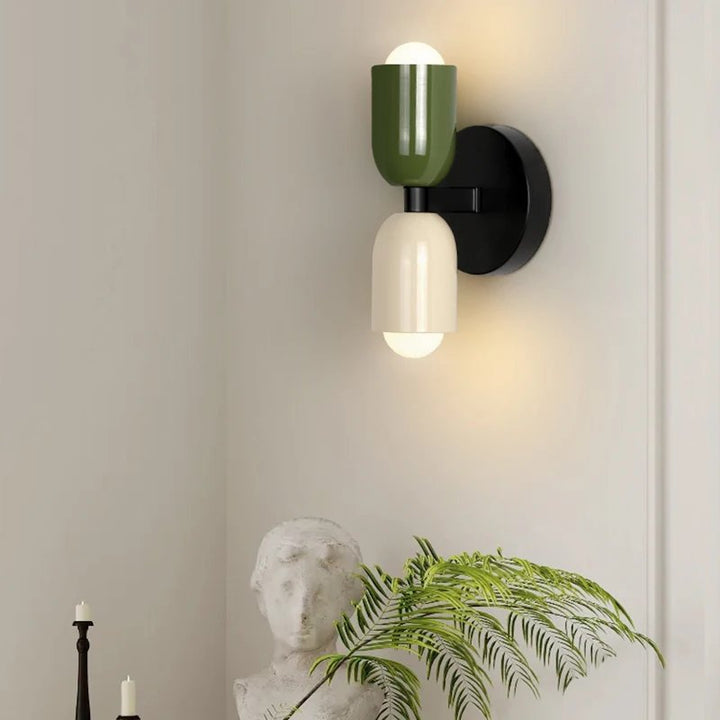 Modern double-head LED wall lamp in minimalist design, made from durable metal, ideal for modern bedrooms or living rooms. Variant2