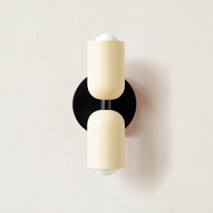 Modern double-head LED wall lamp in minimalist design, made from durable metal, ideal for modern bedrooms or living rooms. Variant7