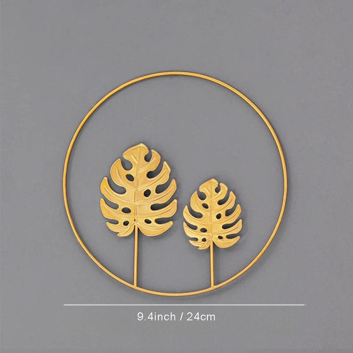 Polished metal Ginkgo leaf wall art by Nordic Essentials, measuring 9.4inch, ideal for modern home decor.ver8