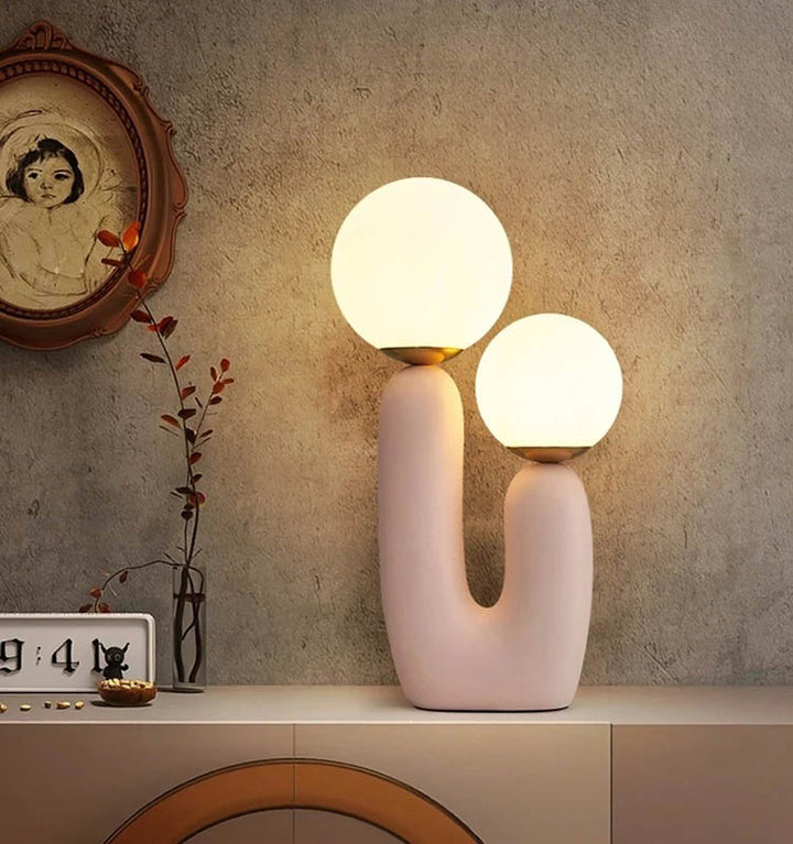 Art Deco glass table lamp with a unique cactus-inspired design, warm ambient glow, and elegant finish—perfect for stylish home décor.