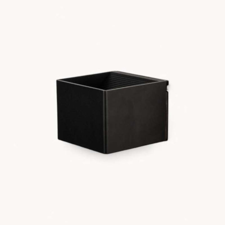Matte black square LED wall sconce without light, minimalist rechargeable lamp design