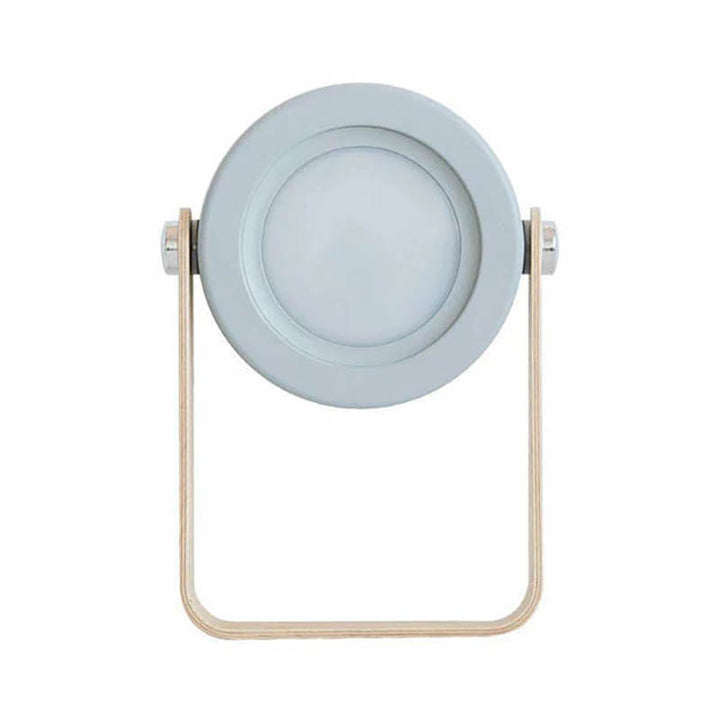 Grey LYKT rechargeable LED lantern in folded position, Nordic foldable touch desk lamp