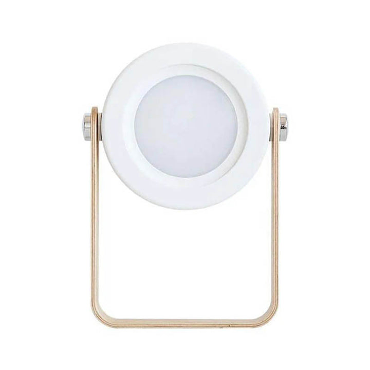 White LYKT rechargeable LED lantern in folded position, Nordic foldable touch desk lamp