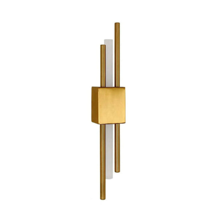 Minimalist gold LED wall lamp with metal body and acrylic diffuser