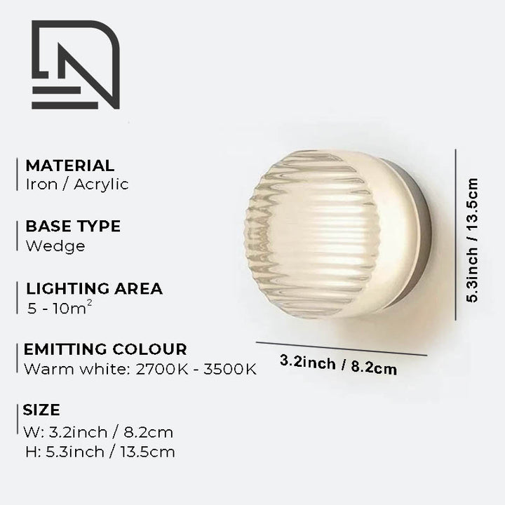 Side view of LYSEN Nordic LED Wall Sconce showcasing its Japandi-inspired design and soft illumination.