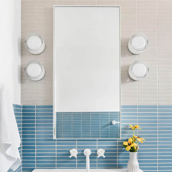 LYSEN Nordic LED Wall Sconce with minimalist metal design and acrylic shade in modern bathroom.