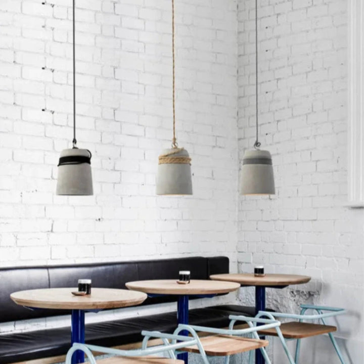 STOP – Minimalist Concrete Pendant Light / Industrial Kitchen Hanging ...