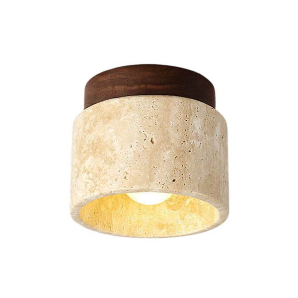 STEN - Modern Ceiling Light / Stone & Wood Lighting for Cozy Spaces