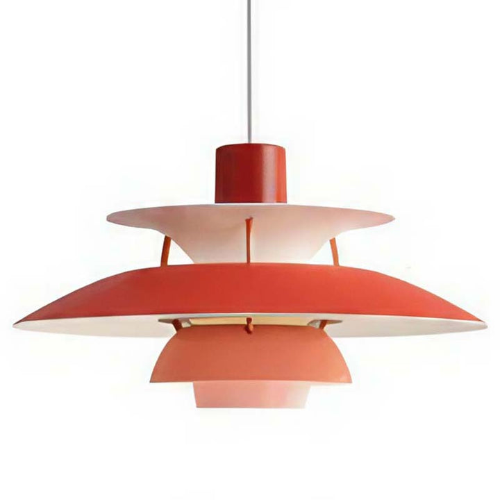 Red Nordic pendant lamp on a white background