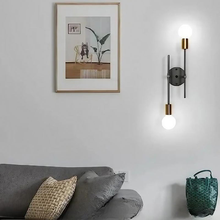 TID industrial ceiling light with gold details in contemporary living room, adds style to modern UK homes