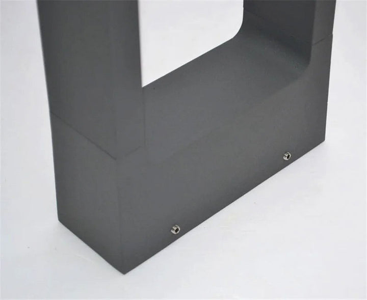 Close-up of the bottom of the LED  Modern outdoor LED ground lamp on white background