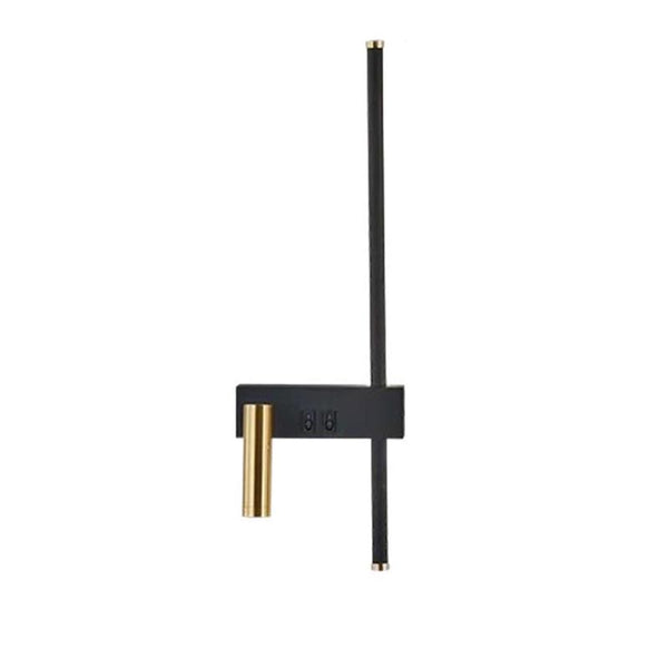 Black and gold wall-mounted lamp on a white background