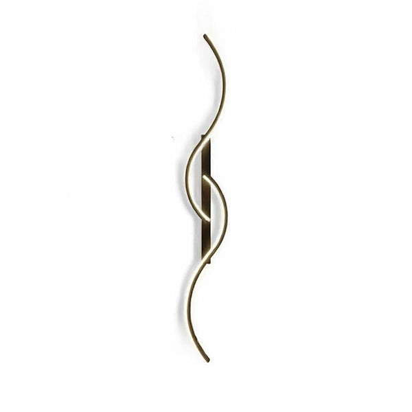 Modern LED wall lamp with sculptural wave design in black, minimalist Nordic lighting for UK interiors