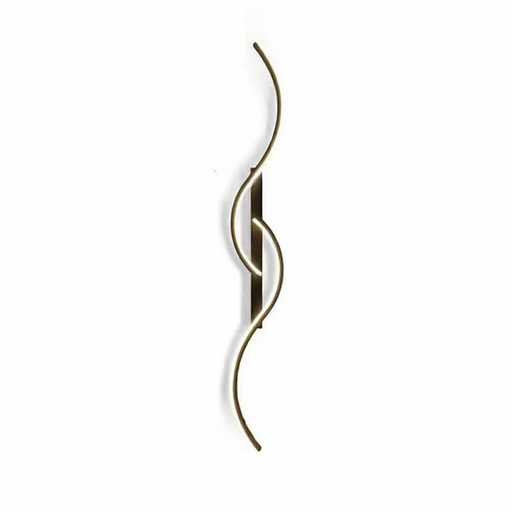 Modern LED wall lamp with sculptural wave design in black, minimalist Nordic lighting for UK interiors