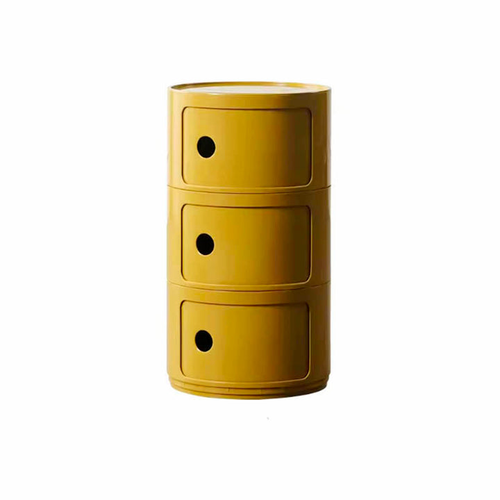 Colorful modular bedside cabinet with a modern design, featuring multiple storage compartments, a sturdy frame, and a vibrant finish for stylish organization.