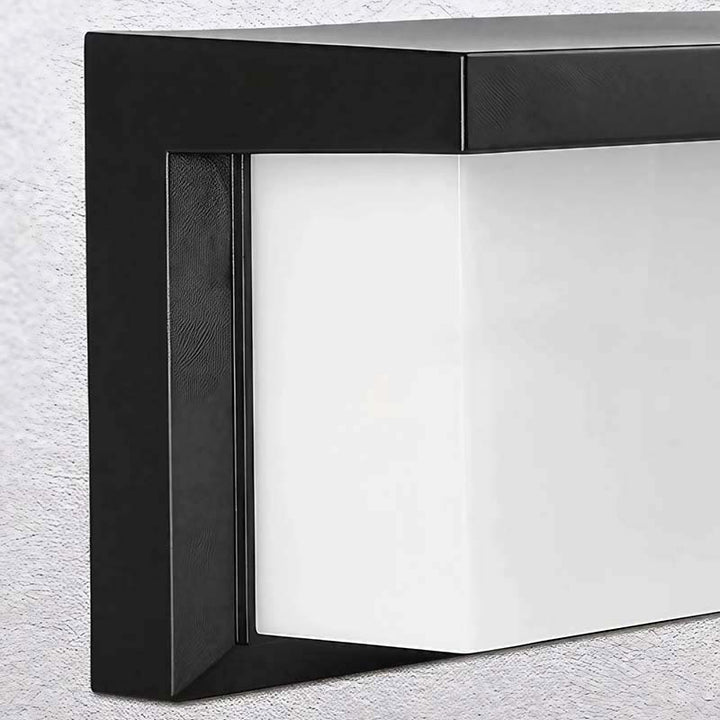 Motion Sensor Wall Light rear view – black plastic frame, LED diffuser panel, IP66-rated outdoor security fixture