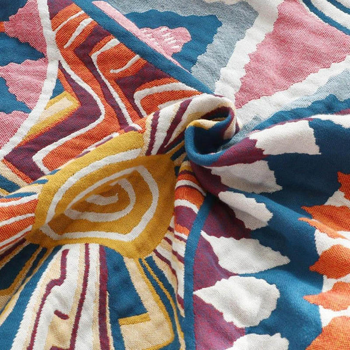 Nordic cotton throw blanket with a soft, breathable texture, perfect for cozy living room or bedroom decor.