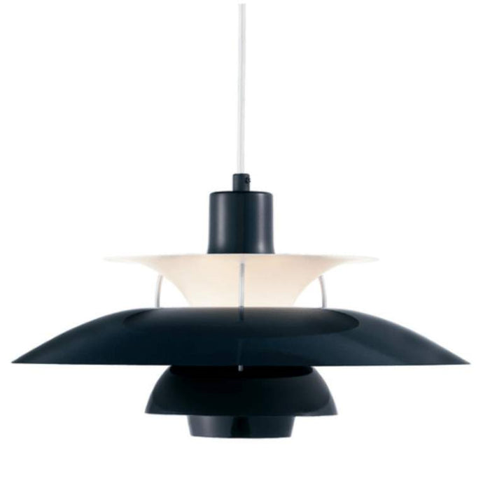 Black nordic pendant lamp on a white background
