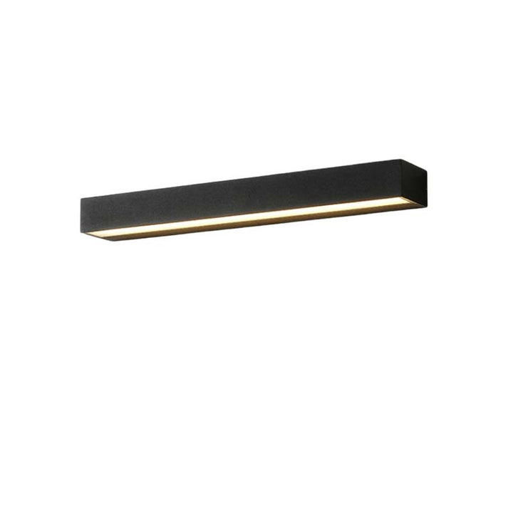 Modern rectangular outdoor wall light fixture on a neutral background
