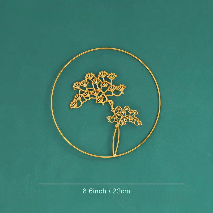 Polished metal Ginkgo leaf wall art by Nordic Essentials, measuring 22cm, ideal for modern home decor.ver10