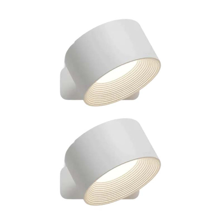 Two white wall lights on a white background