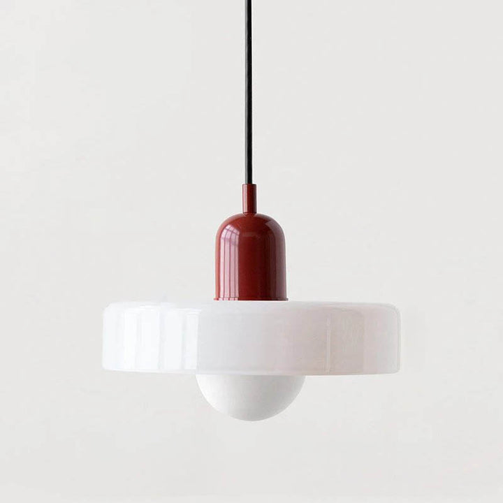 SLIK modern Nordic pendant light, red and white LED glass shade design