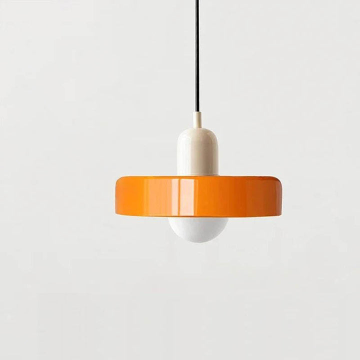 SLIK modern Nordic pendant light, orange and cream LED glass shade design