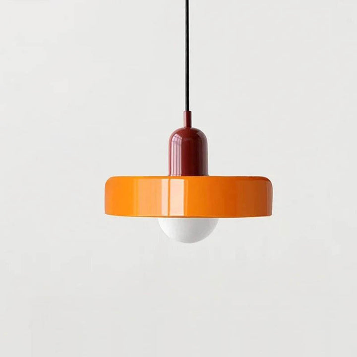 SLIK modern Nordic pendant light, orange and red LED glass shade design