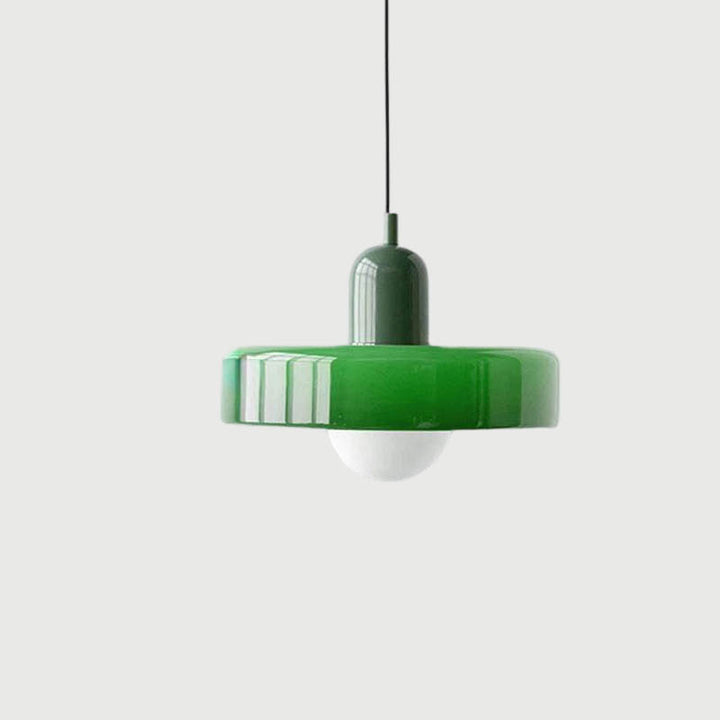 SLIK modern Nordic pendant light, dark green LED glass shade design