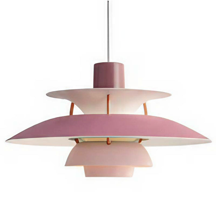 Pink Nordic pendant lamp on a white background