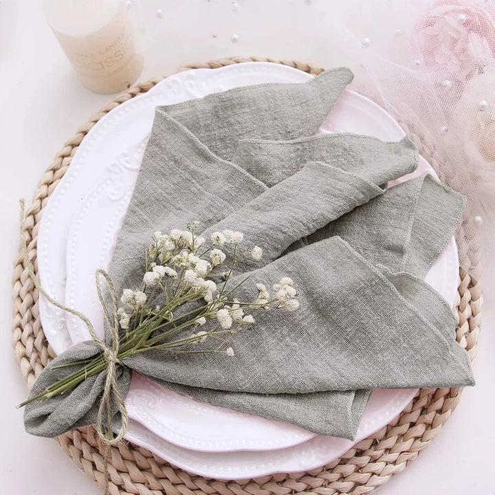 Variant image for 10-Pack Blue Cloth Napkins, 30x30cm Cotton Gauze Wedding Napkins for Parties and Events-1