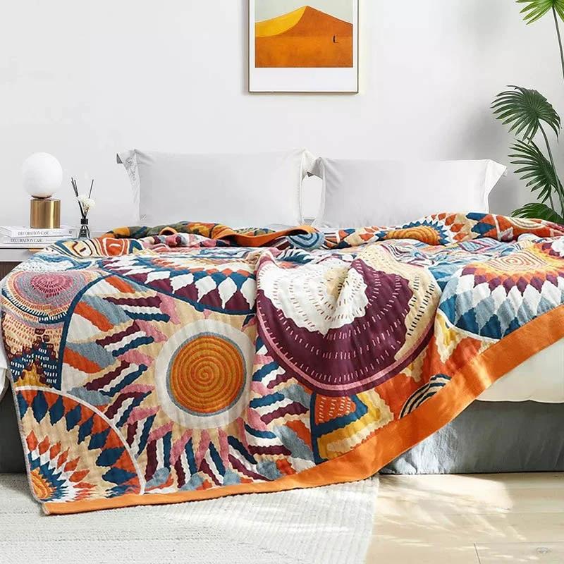 Nordic Cotton Throw Blanket – Soft Woven Comfort for Home & Living