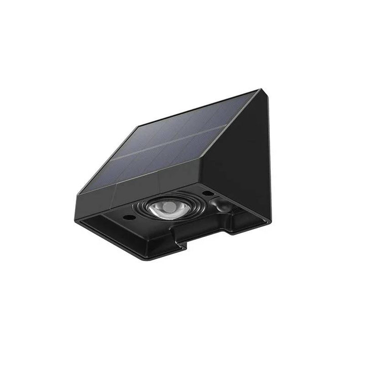 Black solar outdoor wall light with 1 LED bead, sleek silhouette for exterior styling