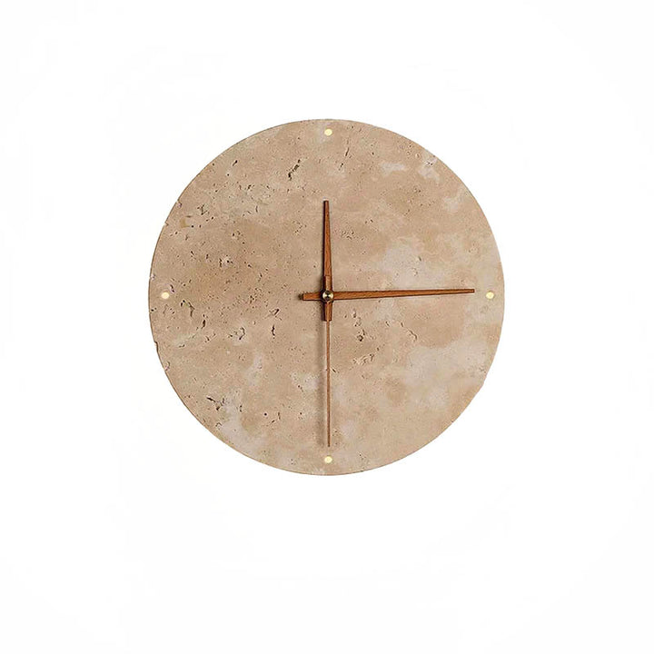 Modern stone wall clock with integrated LED light, combining minimalist design and functional lighting for contemporary interiors.