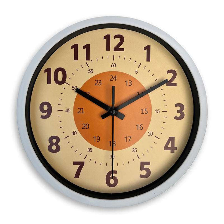 URSKIV modern circular wall clock with quiet quartz movement close-up view