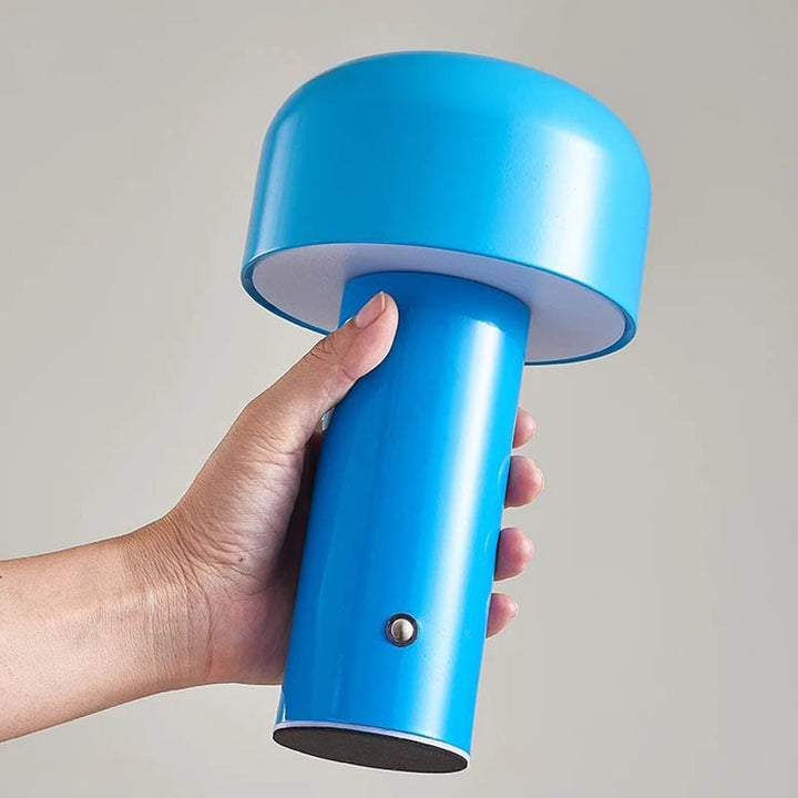 Blue Cordless Mushroom Lamp USB Rechargeable for uk homes, gardens and camp sites