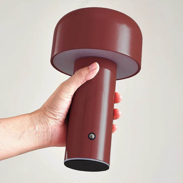 Red Cordless Mushroom Lamp USB Rechargeable for uk homes, gardens and camp sites