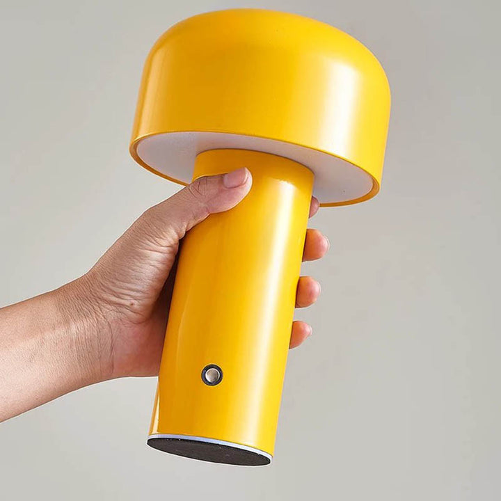 Yellow Cordless Mushroom Lamp USB Rechargeable for uk homes, gardens and camp sites