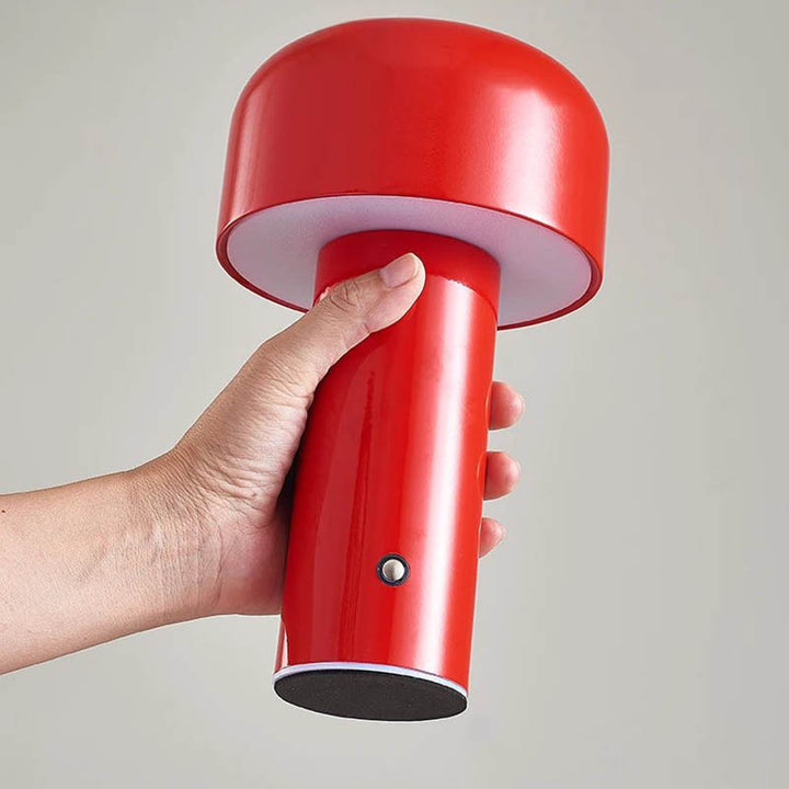 Red Cordless Mushroom Lamp USB Rechargeable for uk homes, gardens and camp sites