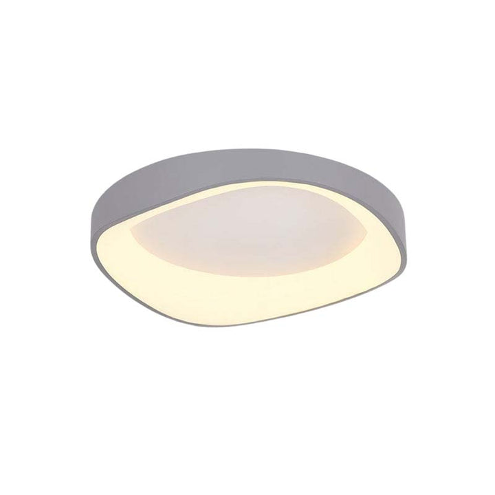Nordic Ceiling light fixture with gray outer shell and white inner shade on a white background
