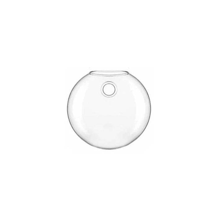 Clear glass vase on a white background